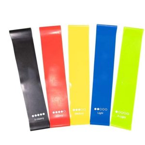 Different resistance bands in taekwondo